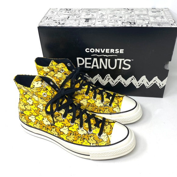 Converse x Peanuts Chuck 70 High Top Yellow Women’s Canvas Size Sneakers A01871C - Picture 5 of 10